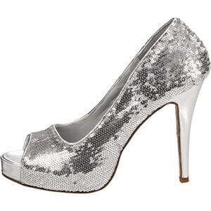 Ellie Shoes Women's 415-Flamingo Silver PUMP - Size 9
